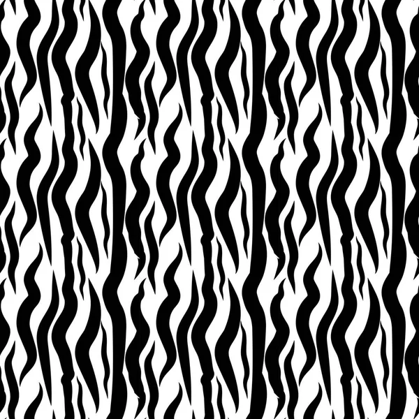 Zebrafell nahtlose Muster. Afrikanische Tiere begreifen endlosen Hintergrund, sich wiederholende Textur. Vektorillustration. — Stockvektor
