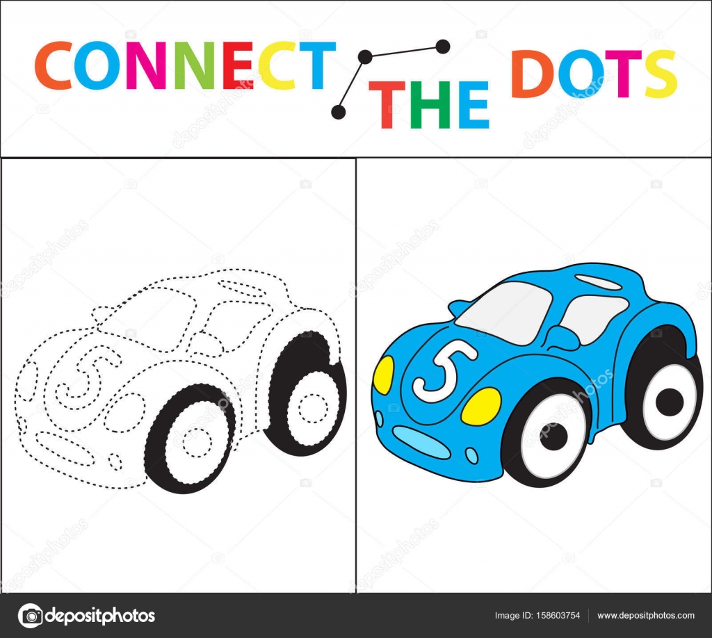 Collegare l immagine di puntini Per i bambini in et  prescolare Cerchio sulla linea tratteggiata e vernice Pagina da colorare