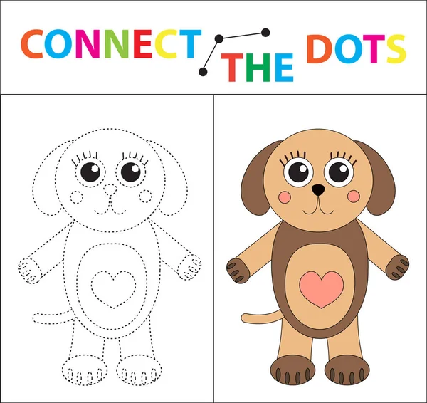 Παιδικό εκπαιδευτικό παιχνίδι για κινητικές δεξιότητες. Συνδέστε τις κουκκίδες εικόνας. Για παιδιά προσχολικής ηλικίας. Κύκλος για την διακεκομμένη γραμμή και το χρώμα. Χρωματισμός σελίδα. Εικονογράφηση διάνυσμα. — Διανυσματικό Αρχείο