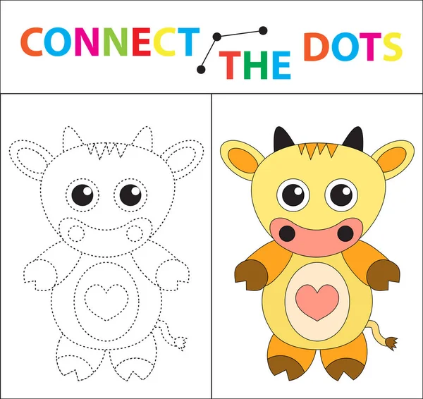 Παιδικό εκπαιδευτικό παιχνίδι για κινητικές δεξιότητες. Συνδέστε τις κουκκίδες εικόνας. Για παιδιά προσχολικής ηλικίας. Κύκλος για την διακεκομμένη γραμμή και το χρώμα. Χρωματισμός σελίδα. Εικονογράφηση διάνυσμα. — Διανυσματικό Αρχείο