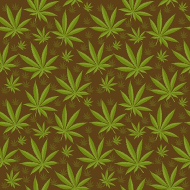 Esrar seamless modeli. Esrar sonsuz bir doku var. Tıbbi kenevir yinelenen arka plan. Vektör çizim.