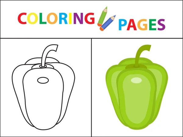 Malbuchseite. Skizzieren Sie Umriss und Farbversion. Malvorlagen für Kinder. Kindererziehung. Vektorillustration. — Stockvektor