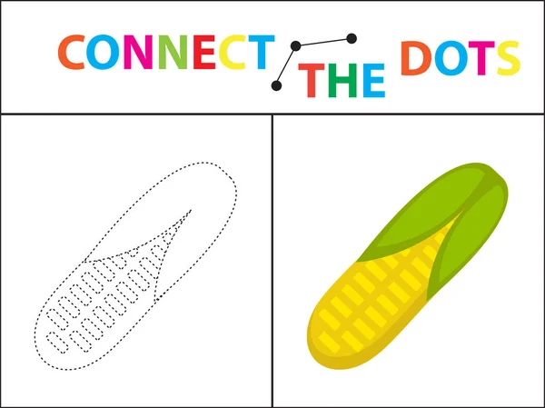 Дитяча навчальна гра для моторики. З'єднайте крапки зображенням. Для дітей дошкільного віку. Коло на пунктирну лінію і фарбу. Розмальовка сторінка. Векторні ілюстрації . — стоковий вектор