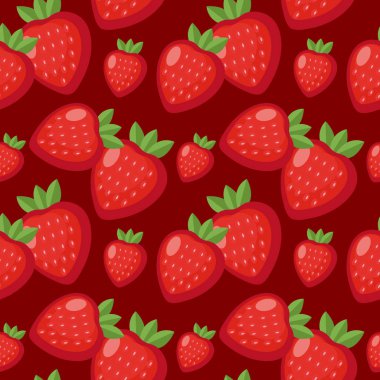 Çilek seamless modeli. Berry sonsuz arka plan, doku. Meyve arka plan. Vektör çizim.