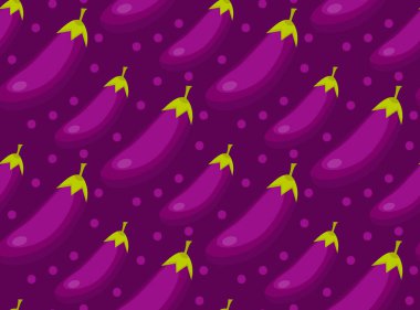 Patlıcan seamless modeli. Patlıcan sonsuz arka plan, doku. Sebze zemin. Vektör çizim.