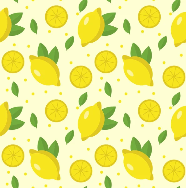 Patrón sin costuras de limón. Limonada fondo sin fin, textura. Fondo de frutas. Ilustración vectorial . — Vector de stock