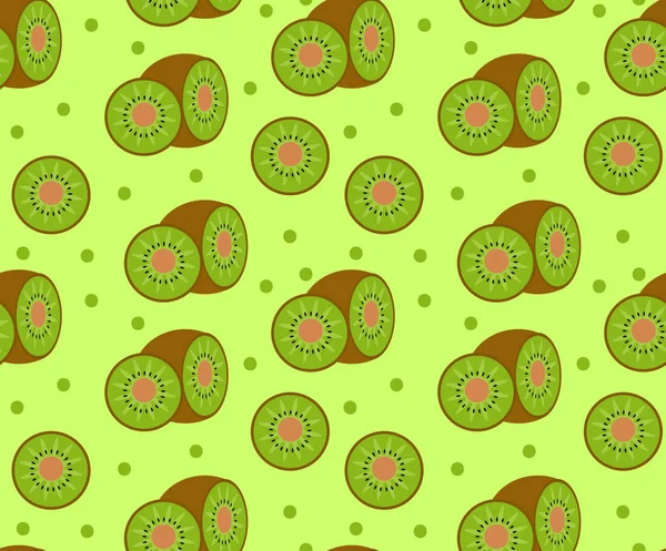Kiwi naadloze patroon. Kiwi's eindeloze achtergrond, textuur. Fruit de achtergrond. Vectorillustratie. — Stockvector