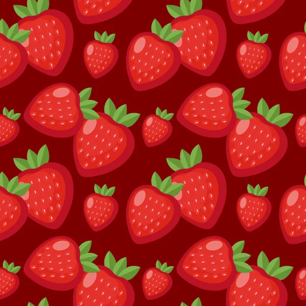 Padrão sem costura de morango. Berry fundo sem fim, textura. Fundo de frutos. Ilustração vetorial . —  Vetores de Stock