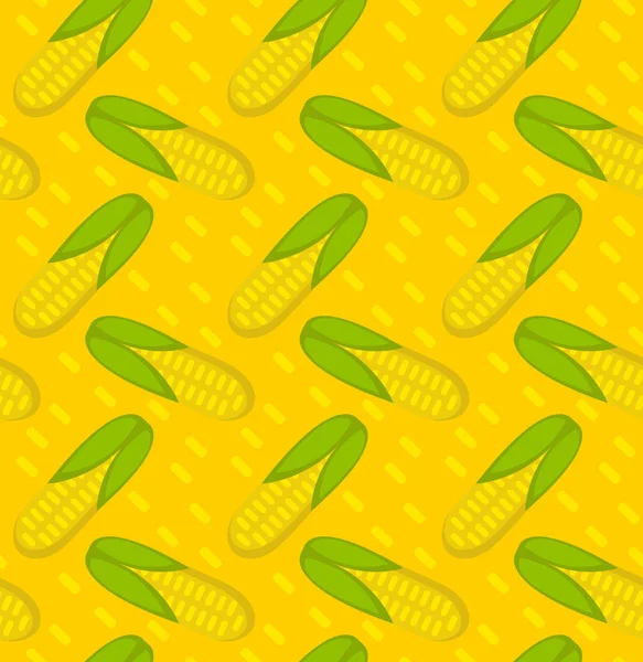 Maïs naadloze patroon. Maïs eindeloze achtergrond, textuur. Plantaardige achtergrond. Vectorillustratie. — Stockvector