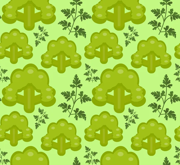 Broccoli naadloze patroon. Gezonde voeding eindeloze achtergrond, textuur. Plantaardige achtergrond. Vectorillustratie. — Stockvector