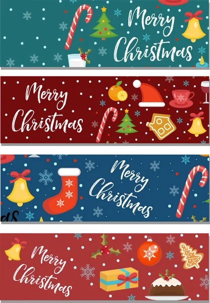 Mutlu Noeller pankartlar. Tasarımınız için bir şablon. Kış tatili koleksiyonu, uzun pano, poster, broşür. Düz stil. Vektör illüstrasyonu.
