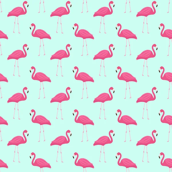 Pembe flamingo seamless modeli. Yinelenen doku yaz tropikal sonsuz arka plan. Vektör çizim.