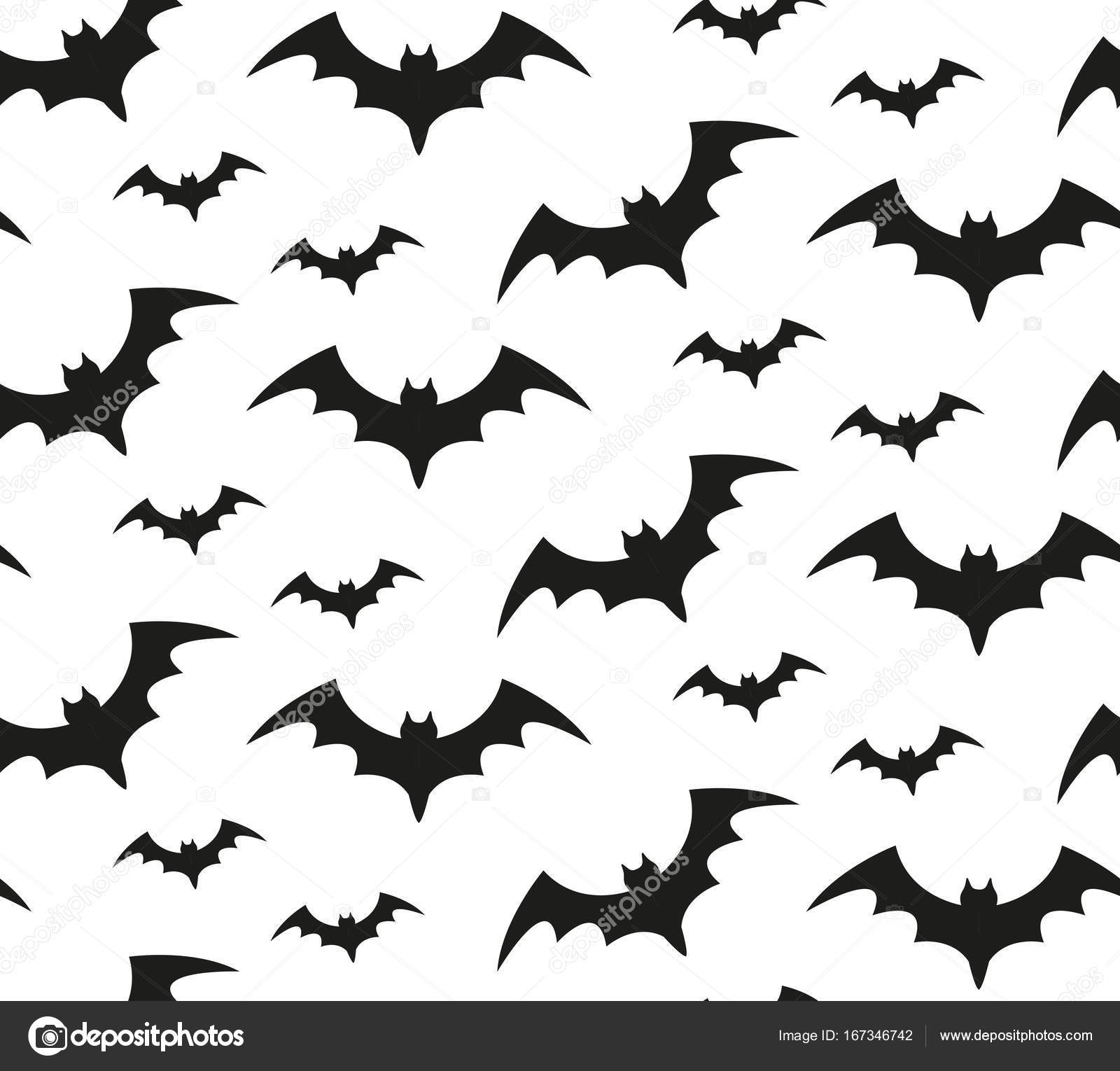Patrón inconsútil silueta murciélago. Halloween repetición de textura