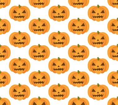 Cadılar Bayramı Balkabağı seamless modeli. Yinelenen doku, sonsuz arka plan korkunç. Vetor illüstrasyon.