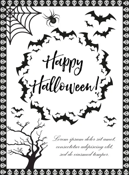 Halloween plakát. Šťastné Halloween šablony pro vaše pozvání design, přání k pozdravu, leták. Vektorová ilustrace. — Stockový vektor