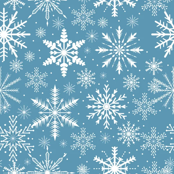 Copos de nieve patrón sin costuras. Frosty repite textura. Navidad y Año Nuevo fondo infinito. Ilustración vectorial . — Vector de stock