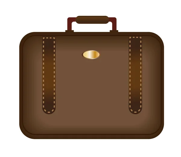 Braune Business-Koffer-Ikone. Das Gepäck ist isoliert auf weißem Hintergrund. Vektorillustration. — Stockvektor