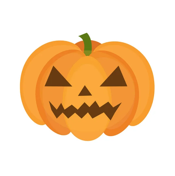 Icono de calabaza de Halloween estilo plano. Aislado sobre fondo blanco. Ilustración vectorial. — Vector de stock