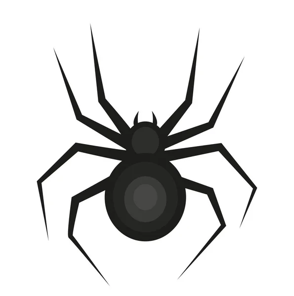 Το εικονίδιο της αράχνης είναι επίπεδο. Απομονωμένο σε λευκό φόντο. Εικονογράφηση διανύσματος. — Διανυσματικό Αρχείο
