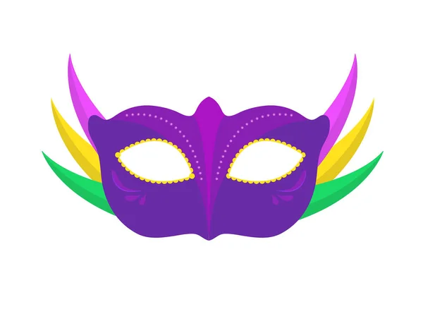 Карнавальная маска икона, плоская, мультяшный стиль. Маскарад, праздничная вечеринка. Изолированный на белом фоне. Векторная иллюстрация. — стоковый вектор