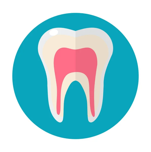 Dientes blancos sanos. Icono de estilo plano. Odontología, concepto de dentista. Aislado sobre fondo blanco. Ilustración vectorial. — Vector de stock