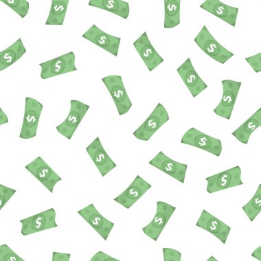 Para sorunsuz bir kalıptır. Mali sonsuz arka plan. Yinelenen doku dolar. Vektör çizim.