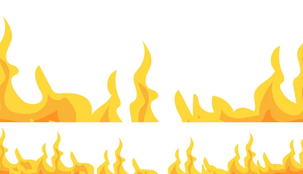 Frontera sin fisuras de fuego, bandera. Aislado sobre fondo blanco. Ilustración vectorial . — Archivo Imágenes Vectoriales