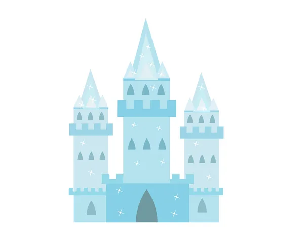 Princesas do Castelo de Gelo, ícone de estilo cartoon palácio de neve. Isolado sobre um fundo branco. Ilustração vetorial — Vetor de Stock