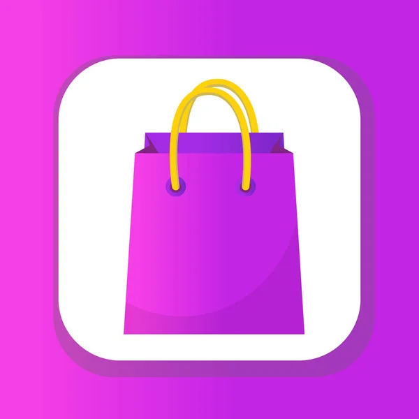 Icono de bolsa de compras estilo plano. Colorido símbolo de la bolsa de compras. Bolsas de papel aisladas sobre fondo blanco. Paquete regalo. Ilustración vectorial — Vector de stock