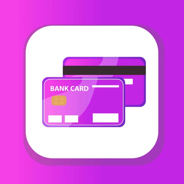Icono de tarjeta de crédito, diseño plano. Tarjeta bancaria aislada sobre fondo blanco. Ilustración vectorial, clip art — Vector de stock