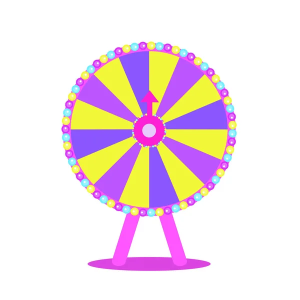 Roda da fortuna, ícone de sorte Roleta plana para jogos de casino, ganhar, sorte, sucesso. Isolado sobre um fundo branco. Ilustração vetorial —  Vetores de Stock