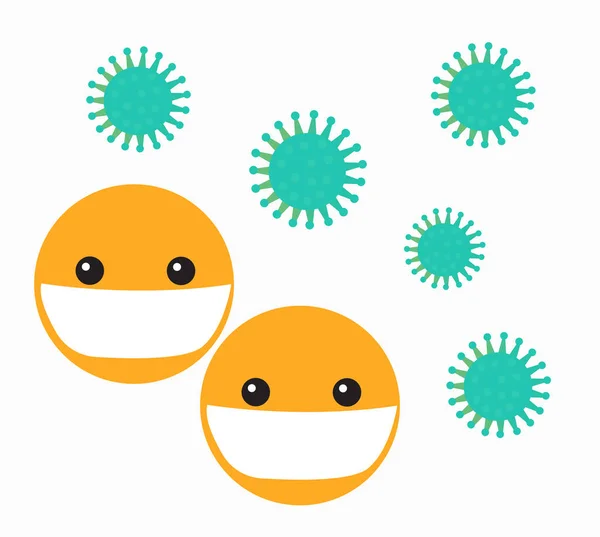 Coronavirus Bacterias Icono Estilo Plano, 2019-nCoV Novela Coronavirus Bacterias. No hay conceptos de infección. Neumonía peligrosa enfermedad pandémica . — Vector de stock