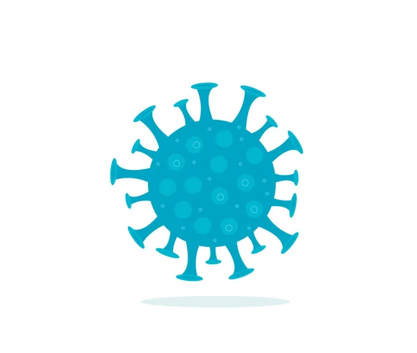Coronavirus icono de estilo plano. Virus pandémico de neumonía peligrosa. Aislado sobre un fondo blanco. Ilustración vectorial — Vector de stock