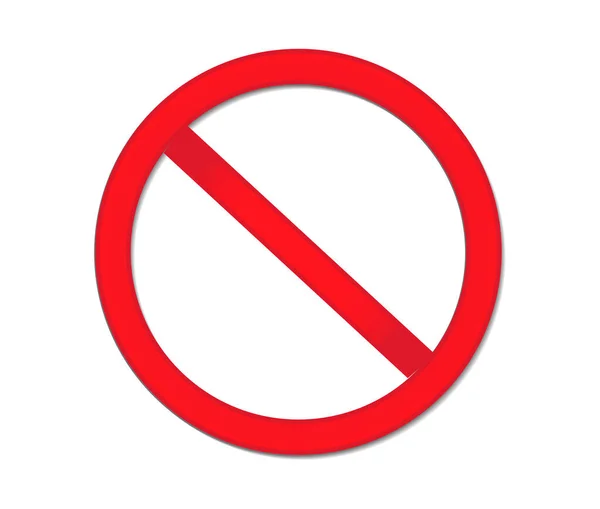 Prázdné prázdné červené zákaz znamení stop. Izolované na bílém pozadí. Vektorová ilustrace — Stockový vektor