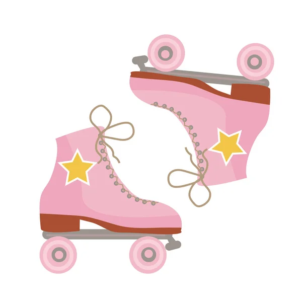 Retro roller skates icon hipster style. Modern vintage. Vector illustration — Stock Vector