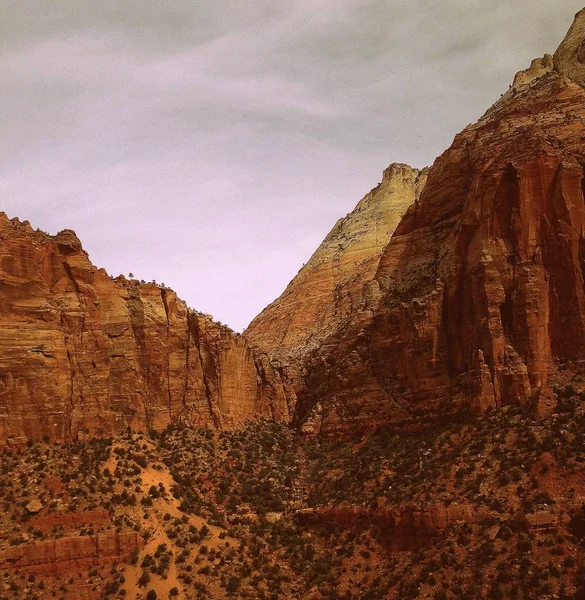 The Zion National Park as one of the most spectacular and popular national parks in the United States, Retro Picture