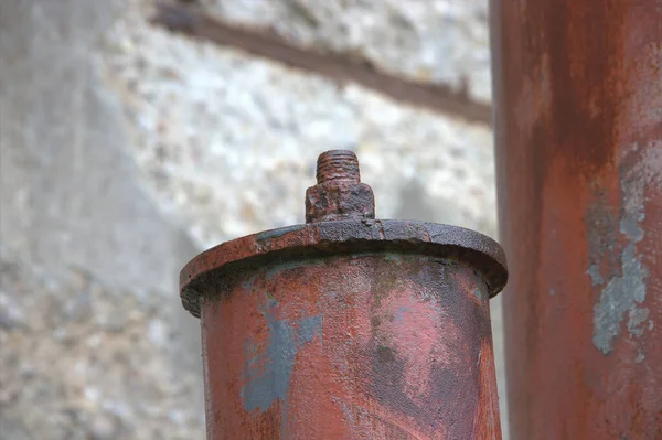 View Eroded Pipe Steel Cover Screw Connection — Stockfoto