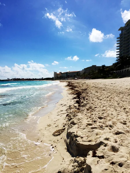 Cancun Beach Mexické Město Poloostrově Yucatan Karibském Moři — Stock fotografie