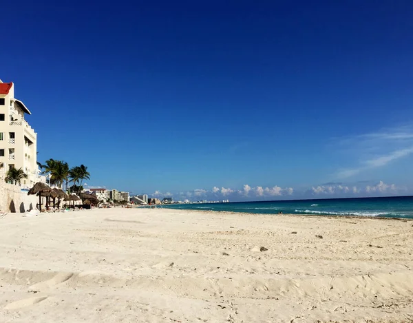 Pohled Cancun Beach Mexické Město Poloostrově Yucatan Karibském Moři — Stock fotografie