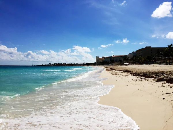 Vista Playa Cancún Una Ciudad Mexicana Península Yucatán Mar Caribe —  Fotos de Stock