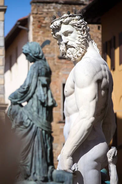 Fuente de Neptuno en Florencia, Italia — Foto de Stock