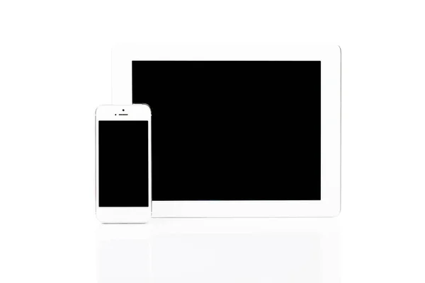 Witte tablet pc en smartphone — Stockfoto