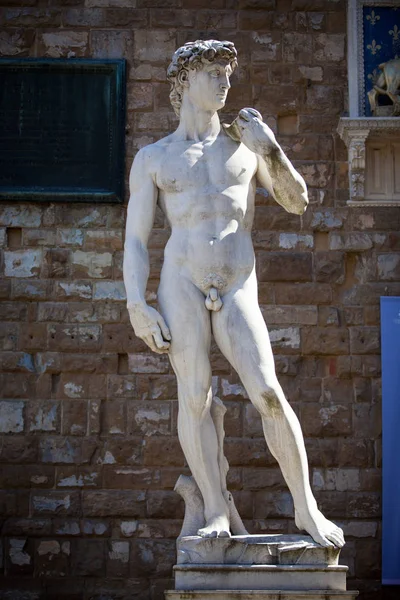 米开朗基罗的 David 在佛罗伦萨的副本 — 图库照片
