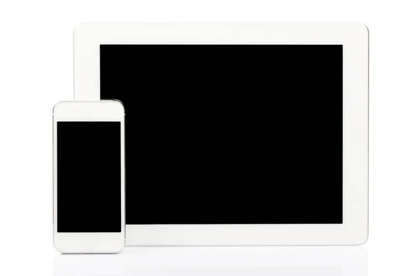 Tableta blanca PC y Smartphone —  Fotos de Stock