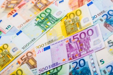 Closeup banknot ve madeni paralar