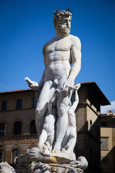 Fonte de Neptuno em Florença, Itália — Fotografia de Stock