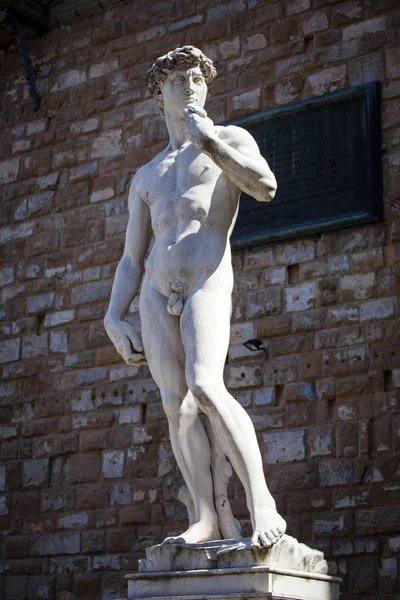 Cópia do David de Michelangelo em Florença — Fotografia de Stock