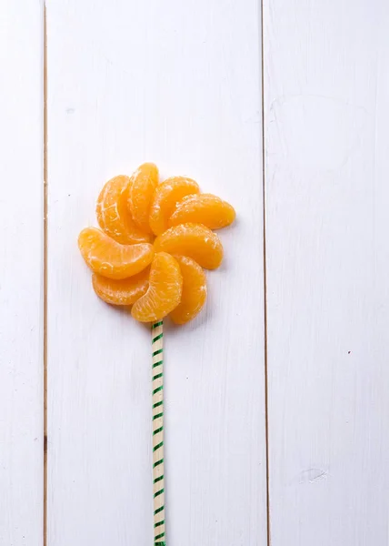 Narancs szelet nyalóka — Stock Fotó