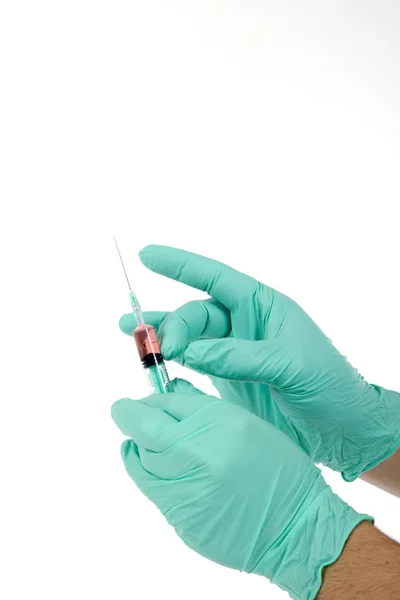 Hand hold syringe — Stock Photo, Image