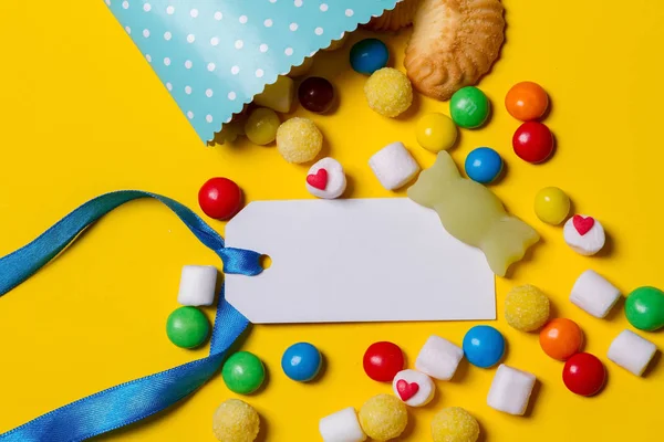 カラフルなキャンディの平面図 — ストック写真